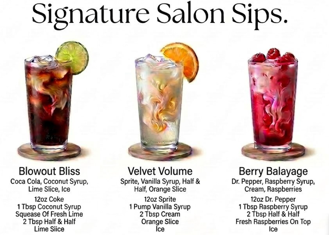 Salon Dirty Soda Bar Menu Printable – Signature Salon Sips