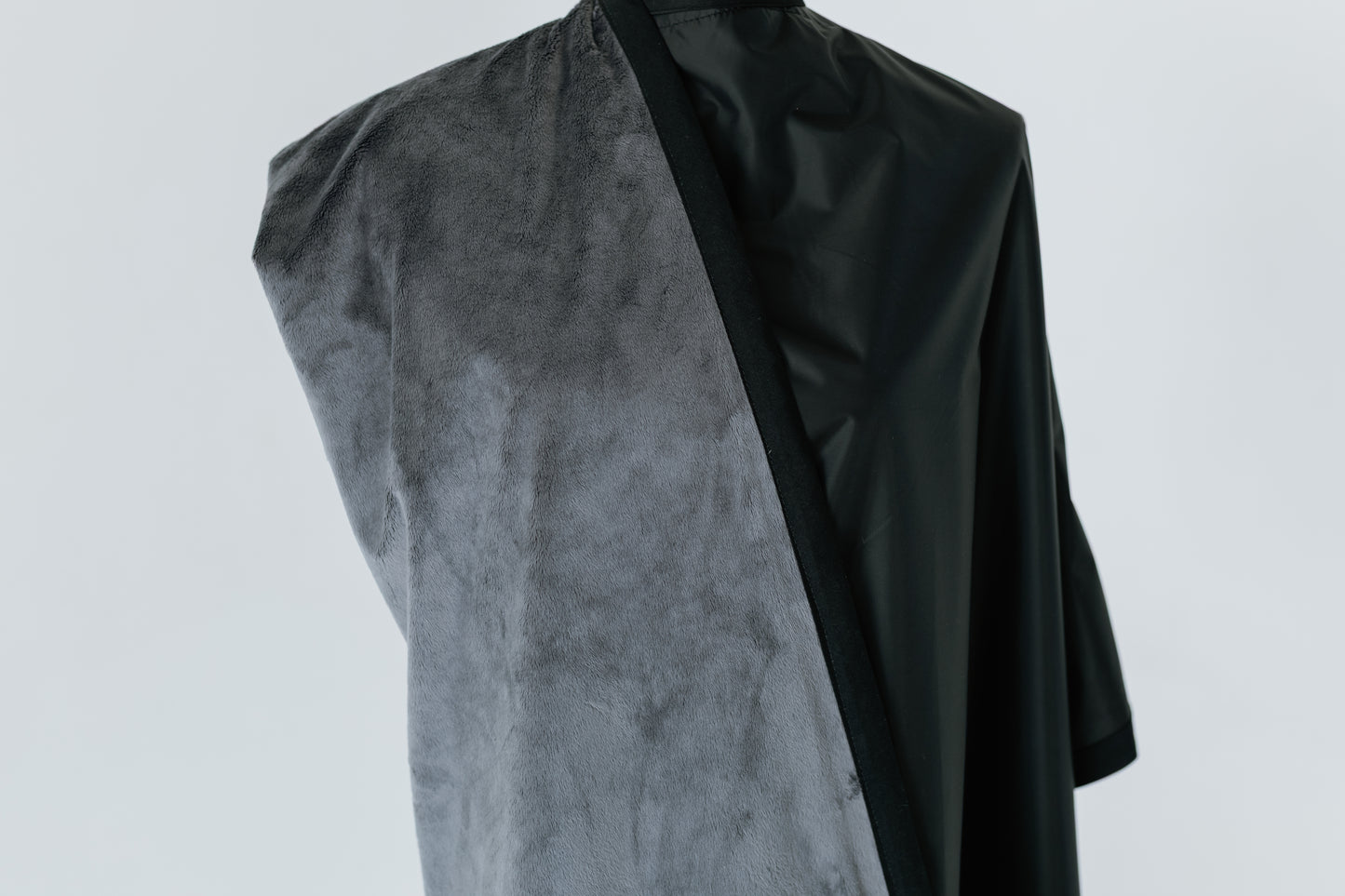 SHADE~ Luxe Deep Dark Grey Blanket-Lined Chemical Salon Cape