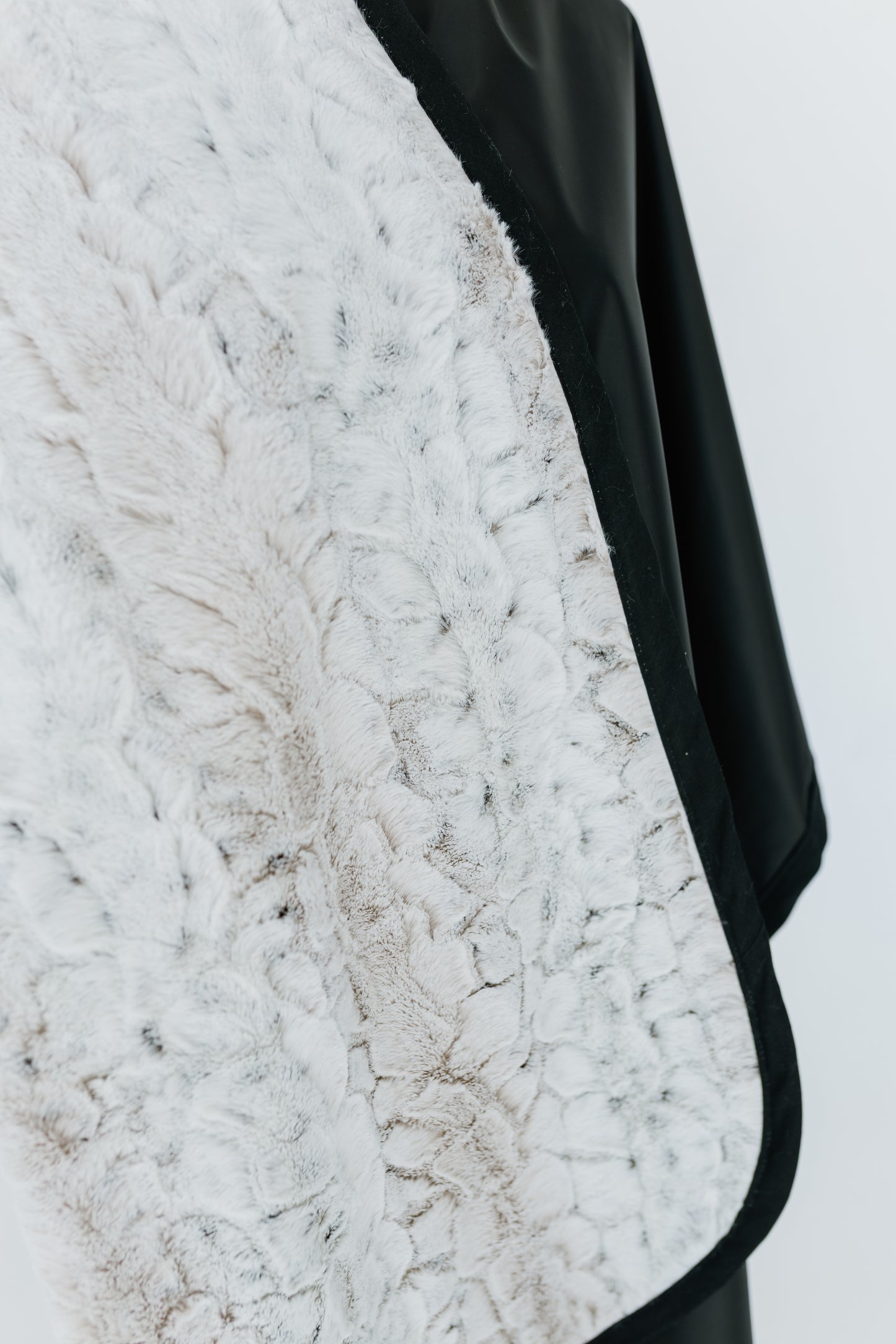 ARCTIC WHISPER ~ Luxe White Plush Blanket-Lined Chemical Salon Cape