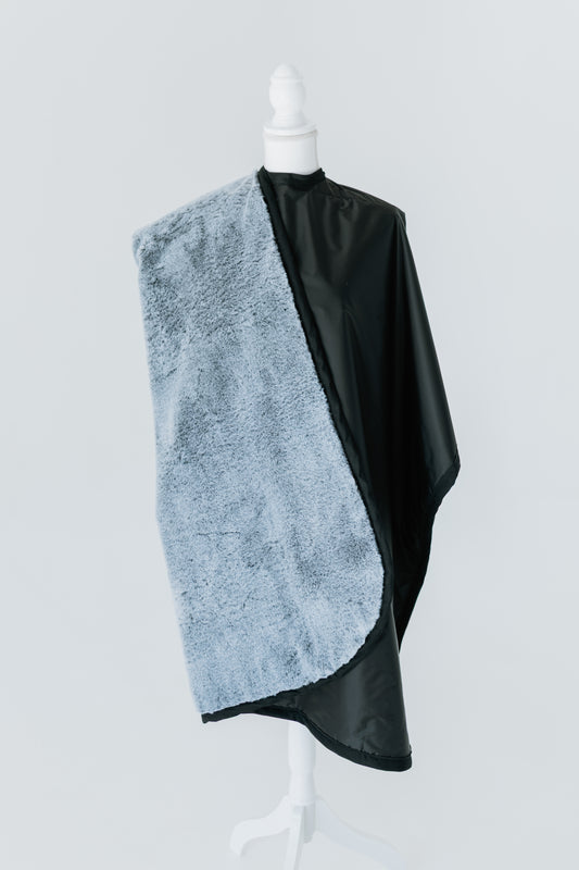 PLATINUM CLOUD ~ Luxe Thick Pile Blanket-Lined Chemical Salon Cape